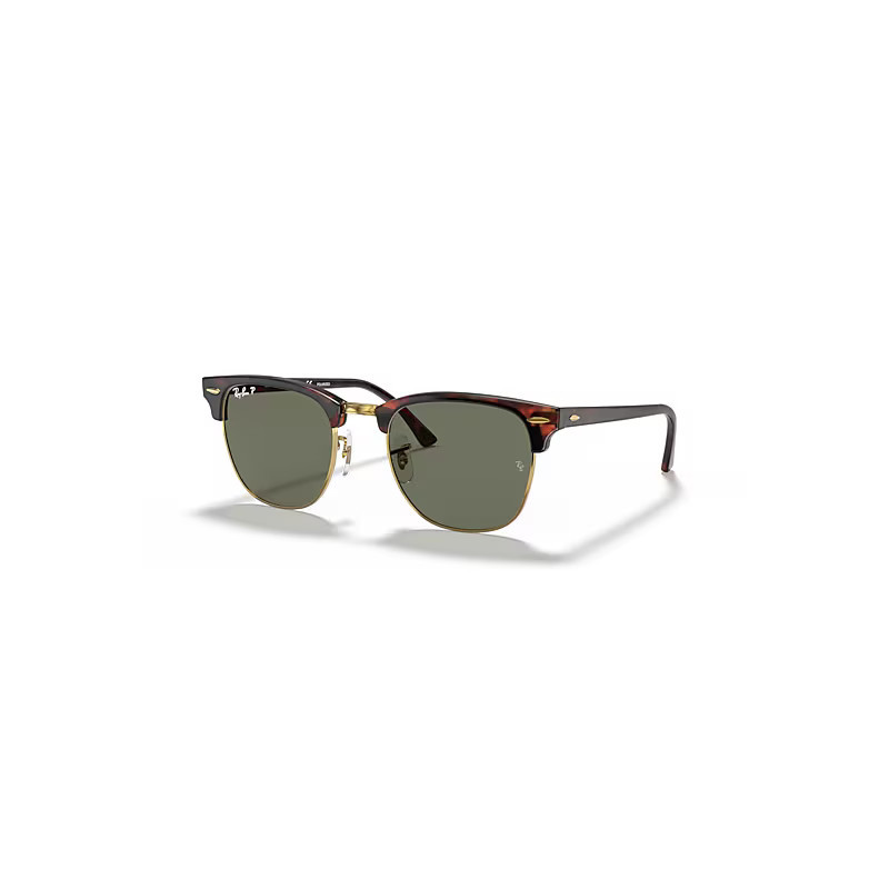 Ray-Ban Sunglasses Unisex Clubmaster Classic - Tortoise On Gold Frame Green Lenses Polarized 49-21 | Ray-Ban (EU)