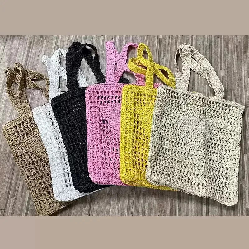 No Box Fashion Mesh Hollow Woven Shopping Bags For Summer Straw Tote Bag Shoulder Bag From Bern, ... | DHGate