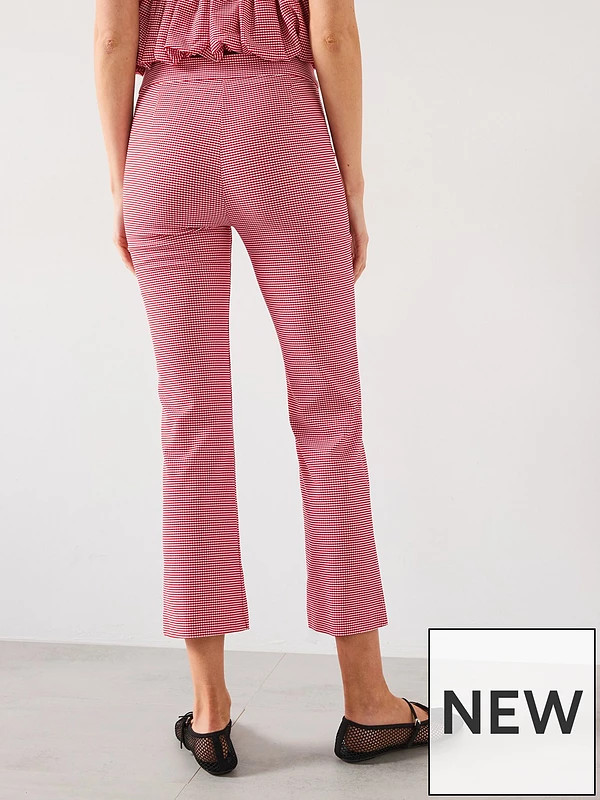 Mango Gingham Cropped Pants - Red | Very (UK)