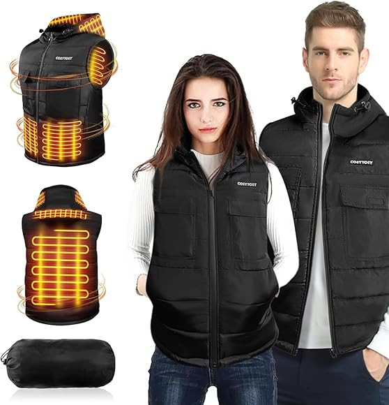 Heated Vest for Men Women, 6 Pockets, 4 Heating Zones, Electric Outdoors Heating Jacket Coat (Bat... | Amazon (US)