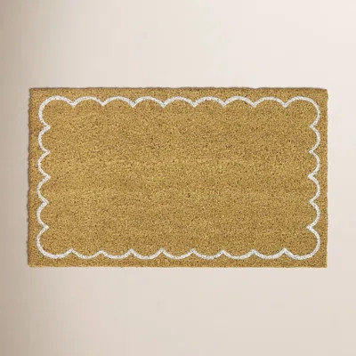 Lucie Scallop Border Tan Classic Doormat | Wayfair North America
