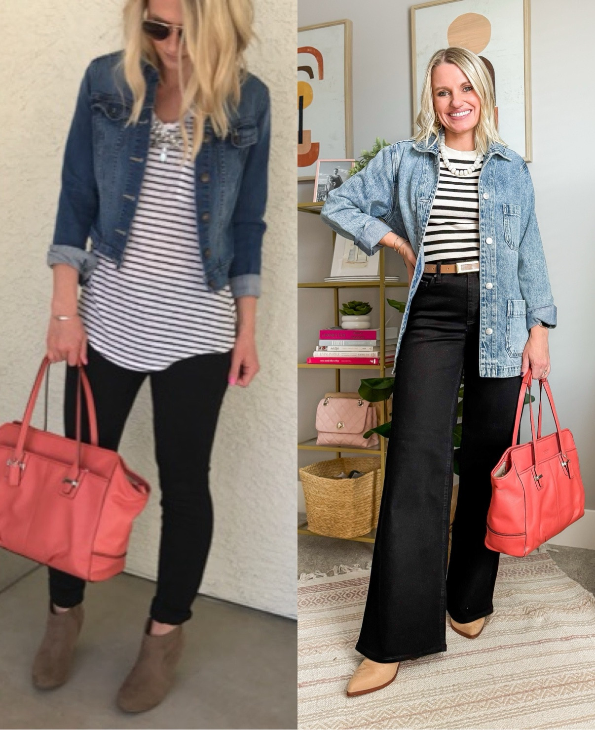 What I wore then vs. What I wore now
I updated this classic fall outfit combination that I wore in 2017 with my clothes from 2026!