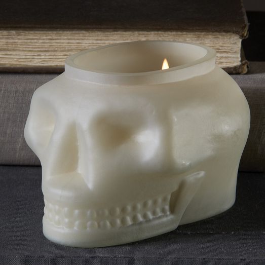 Spooky Skull Filled Glass Candles | West Elm (US)