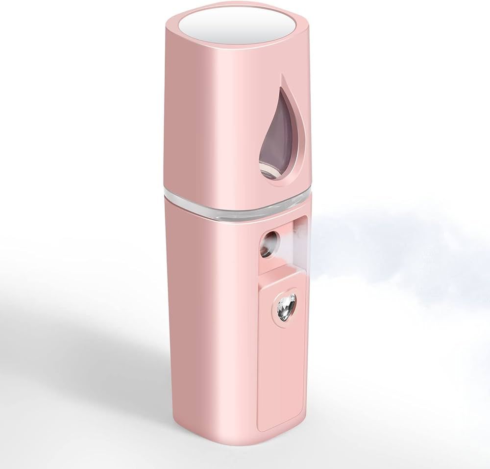 GIVERARE Nano Facial Steamer, Handy Mini Mister with Mirror, USB Rechargeable Mist Sprayer, Visua... | Amazon (US)
