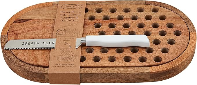 Mud Pie Bread Set Serving, board 7" x 12 1/2" | knife 9", BROWN | Amazon (US)