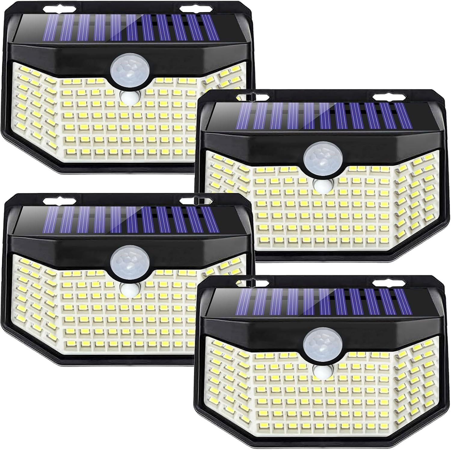 HMCITY Solar Lights Outdoor 120 LED 3 Lighting Modes,Motion Sensor Wall Lights, IP65 Waterproof S... | Amazon (US)