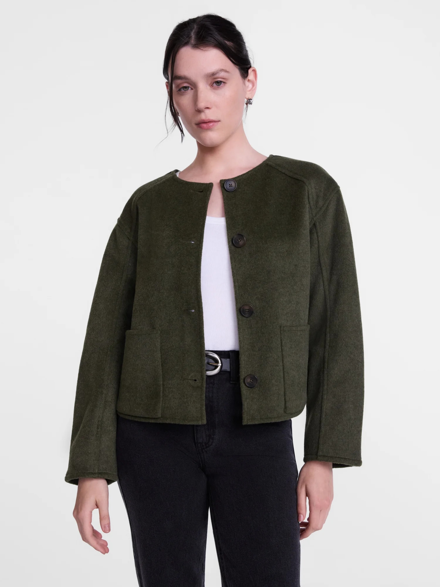Scenario Women's Double Faced Faux Wool Jacket, Sizes XS-XXXL | Walmart (US)