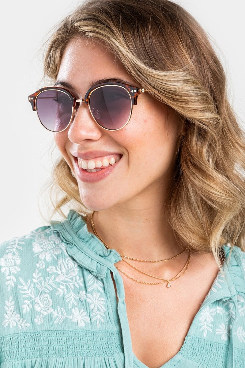 Cindy Metal Wayfarer Sunglasses | Francesca's