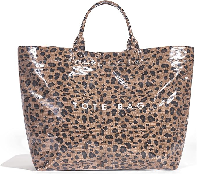 PVC Tote Bag for Women Waterproof Plastic Summer Tote Letter Print Hobo Handbag for Beach, Pool, ... | Amazon (US)