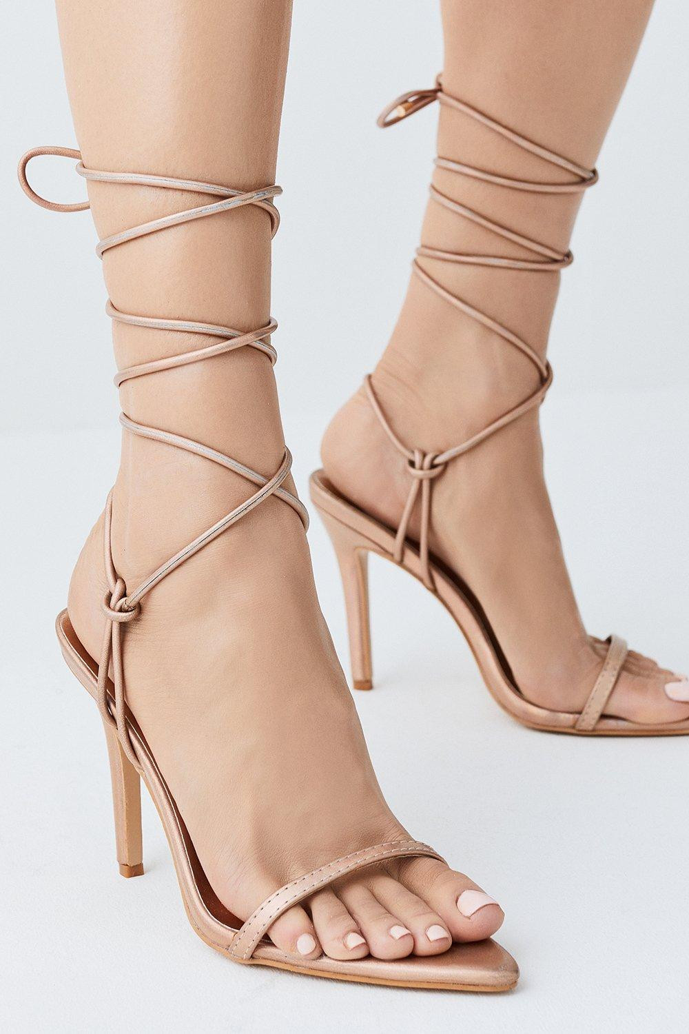 Wrap Around Strappy Pointed Heel | Karen Millen US