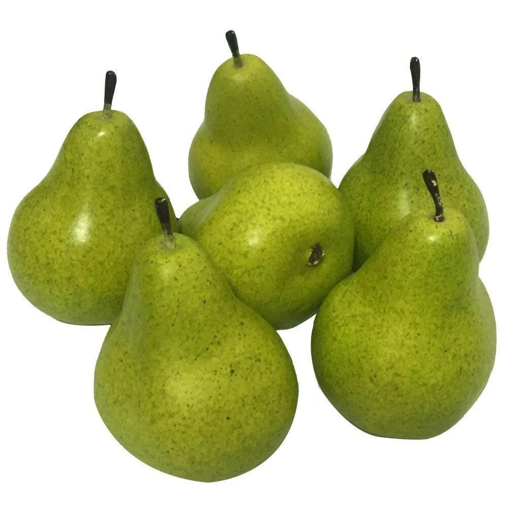 6PCS Artificial Green Fruit Pear, Realistic Fake Display Food, Home Decoration | Walmart (US)
