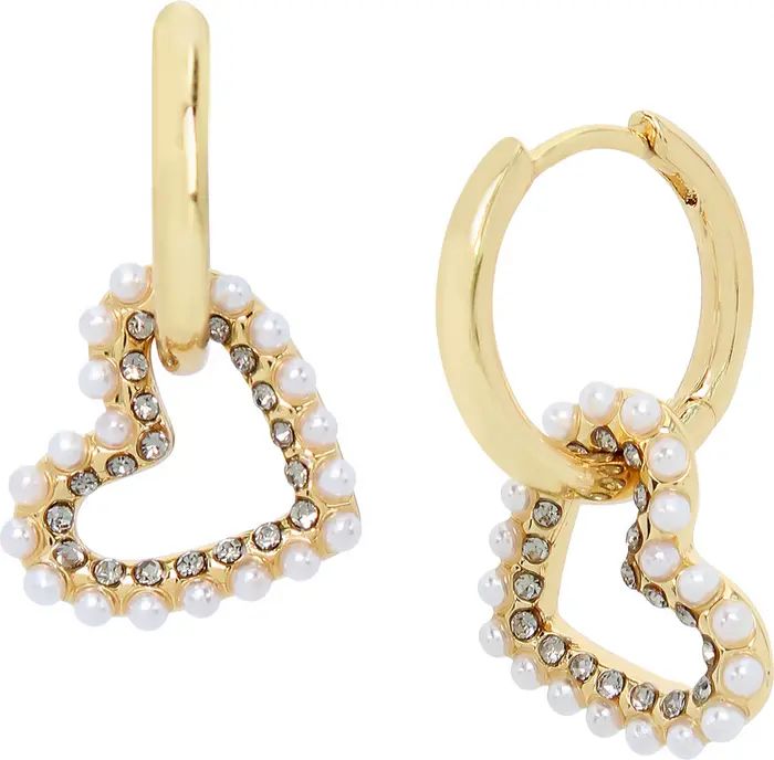 Imitation Pearl Heart Huggie Earrings | Nordstrom