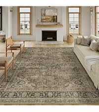 2x6 Washable Brown Runner Rug Vintage Hallway Kitchen Carpet Non-Slip Soft Low Pile Distressed Th... | Amazon (US)