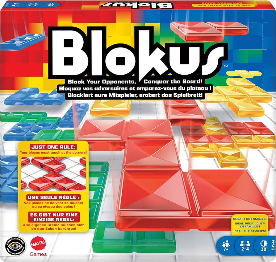 Mattel Games Blokus Strategy Board Game for Kids & Families with Color Blind Accessible Pieces & ... | Amazon (US)