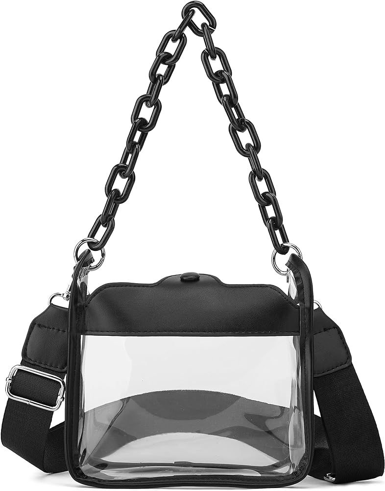 Clear Bag for Women Clear Handbag Concert Bag Stadium Approved Clear Purse Shoulder Crossbody Bag... | Amazon (US)