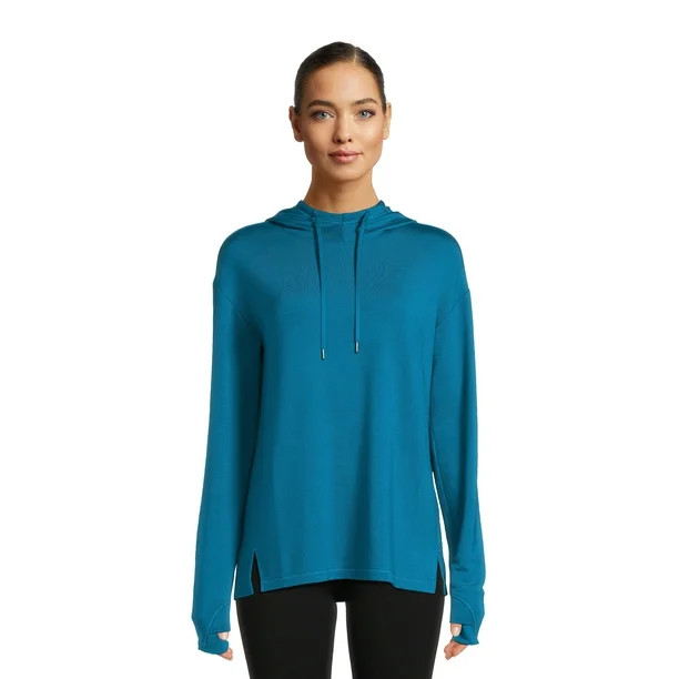 Athletic Works Women's French Terry Mock Neck Hoodie, Sizes XS-XXXL | Walmart (US)