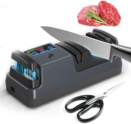 5-in-1 Electric Knife Sharpener for Kitchen Knives, with 100% Diamond Abrasives, 3 Adjustable Spe... | Amazon (US)
