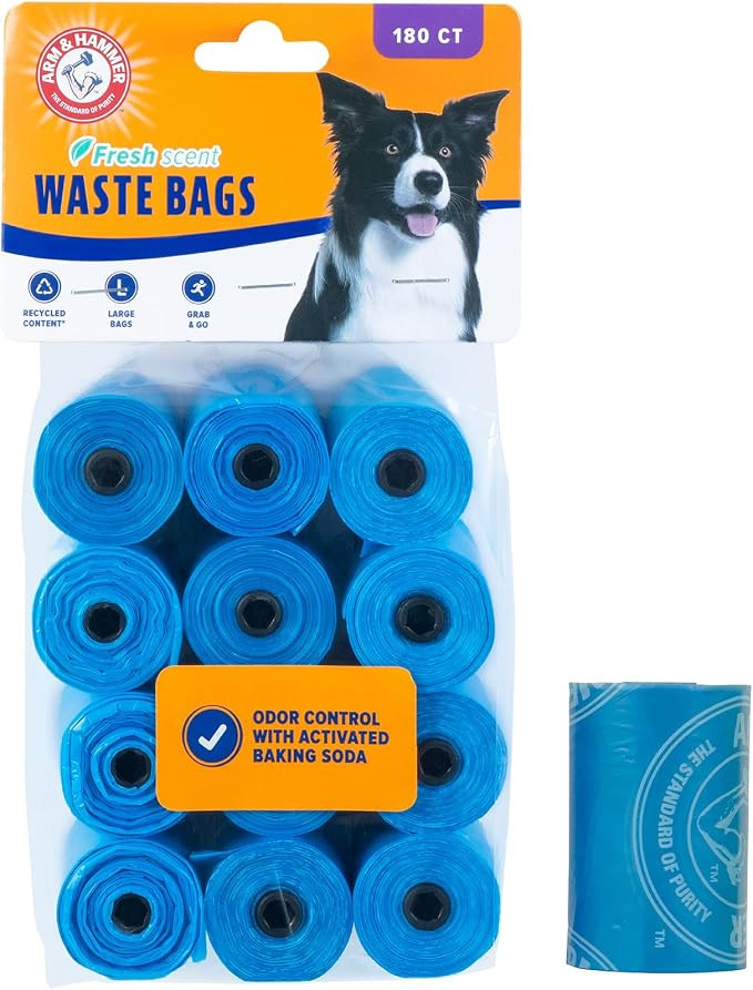 Arm & Hammer Durable Disposable Dog And Cat Waste Bags With Activated Baking Soda, 180 Dog Poop B... | Amazon (US)