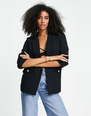River Island - Blazer à détail poche - Noir | ASOS | ASOS (Global)