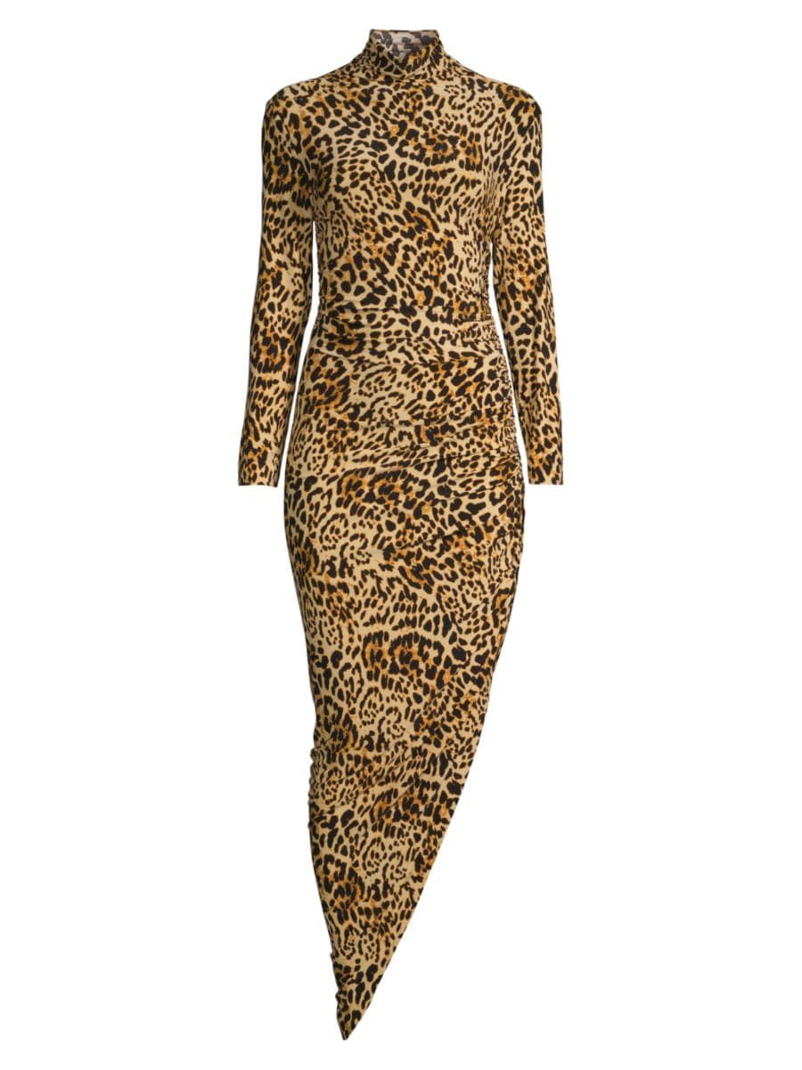 Draped Leopard Maxi-Dress | Saks Fifth Avenue