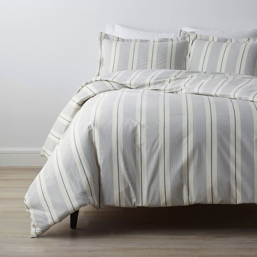 Company Cotton™ Wide Stripe Percale Duvet Cover | The Company Store