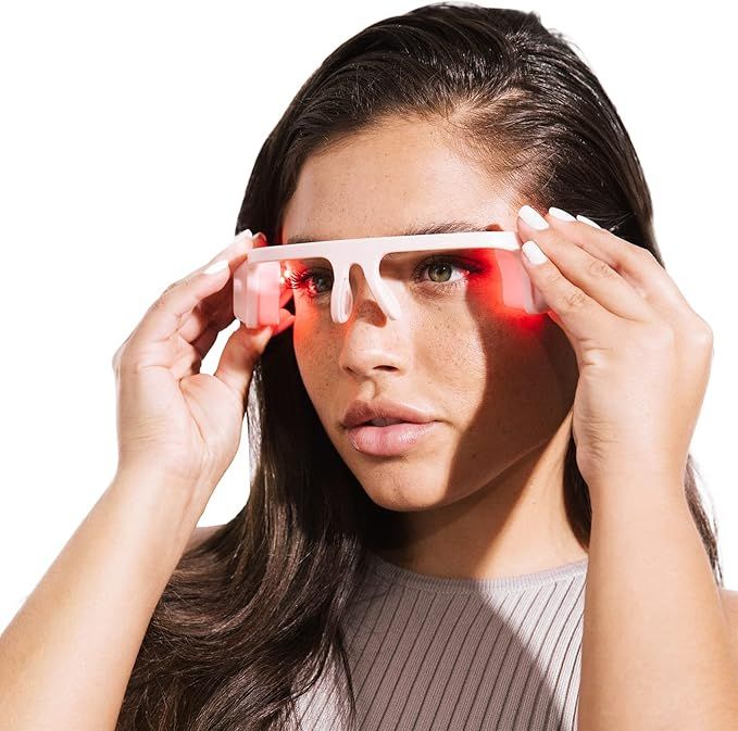 Vanity Planet Alya Red LED Eye Glasses, Pink Frame - Auto Shut Off Wearable Beauty Tech Treatment | Amazon (US)