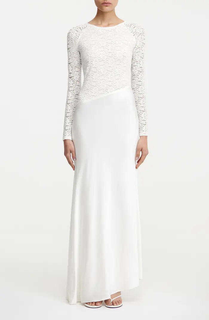 Significant Other Sofiya Long Sleeve Stretch Lace & Satin gown | Nordstrom | Nordstrom