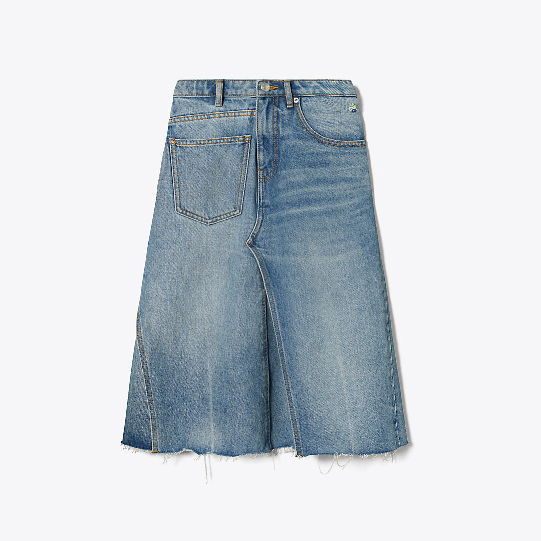 DECONSTRUCTED DENIM SKIRT | Tory Burch (US)