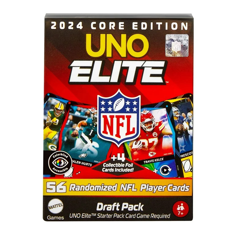 UNO Elite NFL Draft Pack Cards with 4 Surprise Collectible Foil Cards (Players May Vary) | Walmart (US)