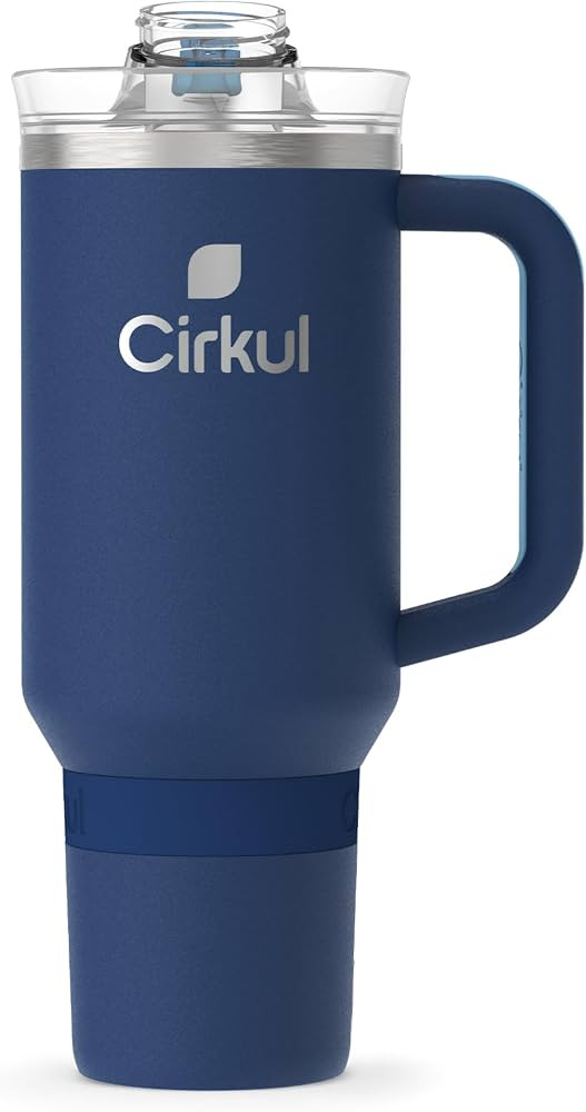Cirkul 40oz. Midnight Blue Stainless Steel Tumbler with Handle, All-Day StrawSip, Double-Wall Ins... | Amazon (US)