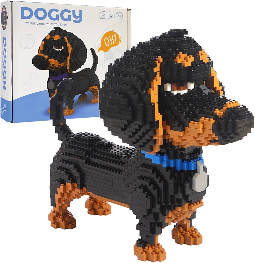 outtshop Dachshund Dog Building Blocks Set, 2100 Pieces 3D Dog Puzzle, Mini Block Gift Kit Animal... | Amazon (US)