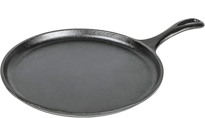 Lodge Round Seasoned Cast Iron Griddle 10.5 Inches - Round-Shaped, Pre-Seasoned Iron Griddle Pan ... | Amazon (US)