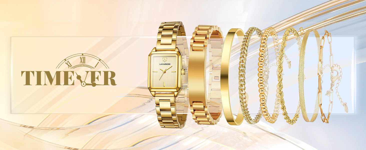 Gold Watches for Women, Dainty Womens Watch, Luxury Ladies Wrist Watches with Stainless Steel & J... | Amazon (US)