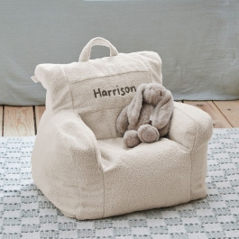 Personalised Ecru Name Bean Bag Filled Chair | My 1st Years (Global)