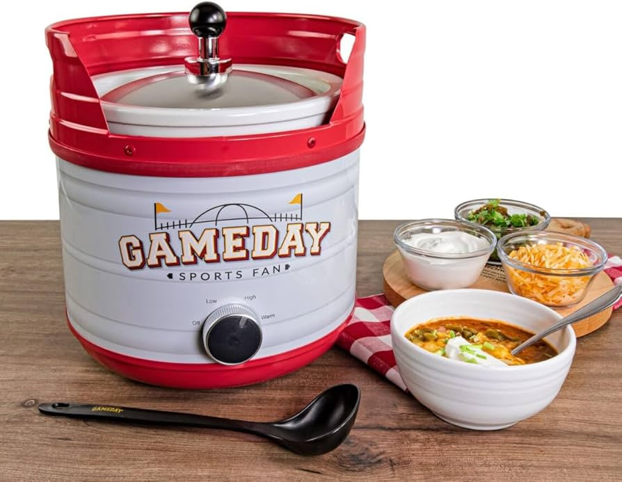 Nostalgia Game Day 4-Quart Kickin' Keg Slow Cooker with Lid and Ladle, Long-Lasting Ceramic Mater... | Amazon (US)