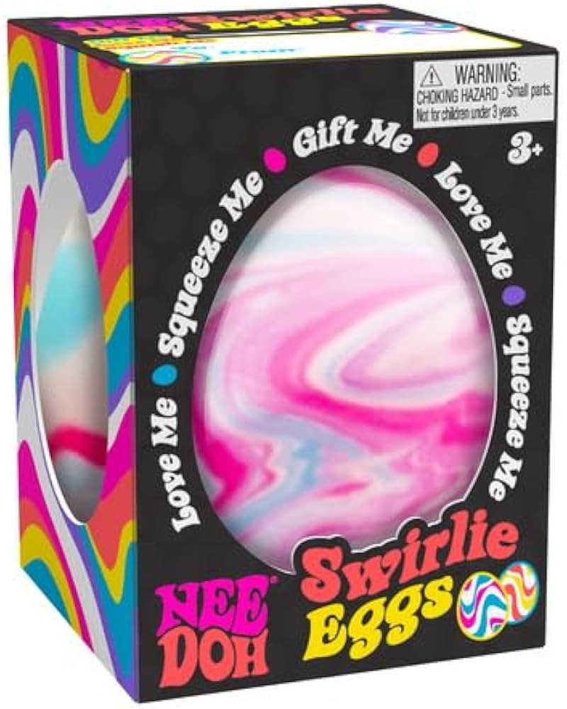 Schylling NeeDoh Swirlie Egg - Sensory Squeeze Toy - Satisfying Dough Filling - 2.5" Tall - Color... | Amazon (US)