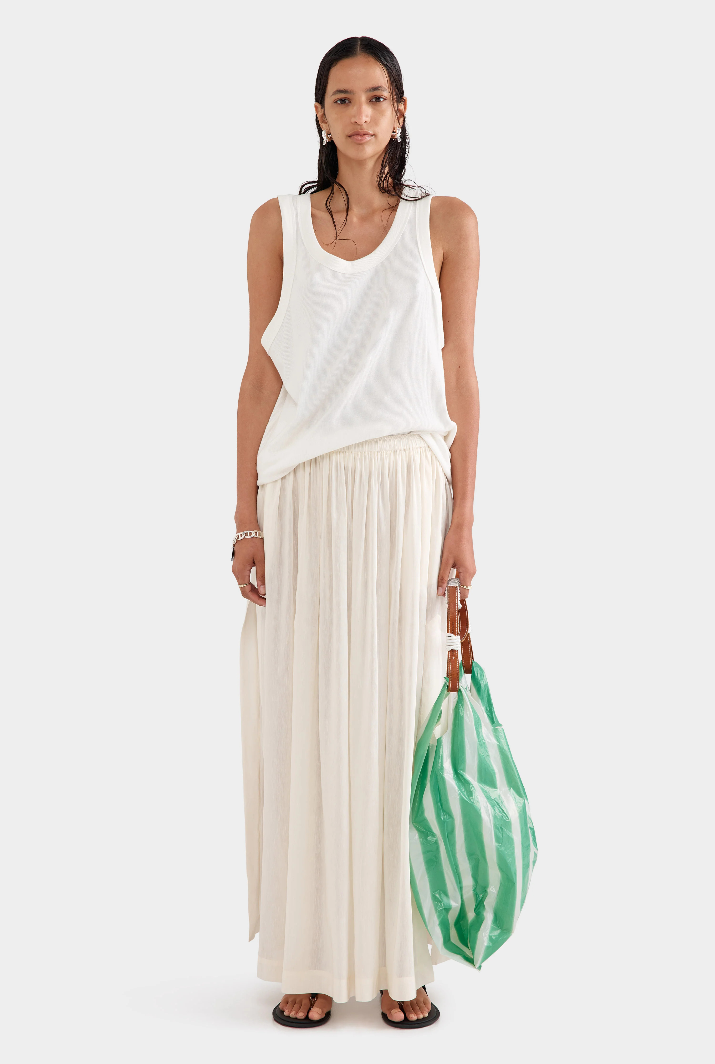 Silk Linen Maxi Skirt | Venroy AU