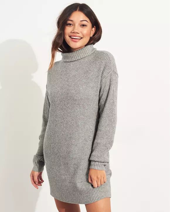 Slouchy Turtleneck Sweater Dress | Hollister US