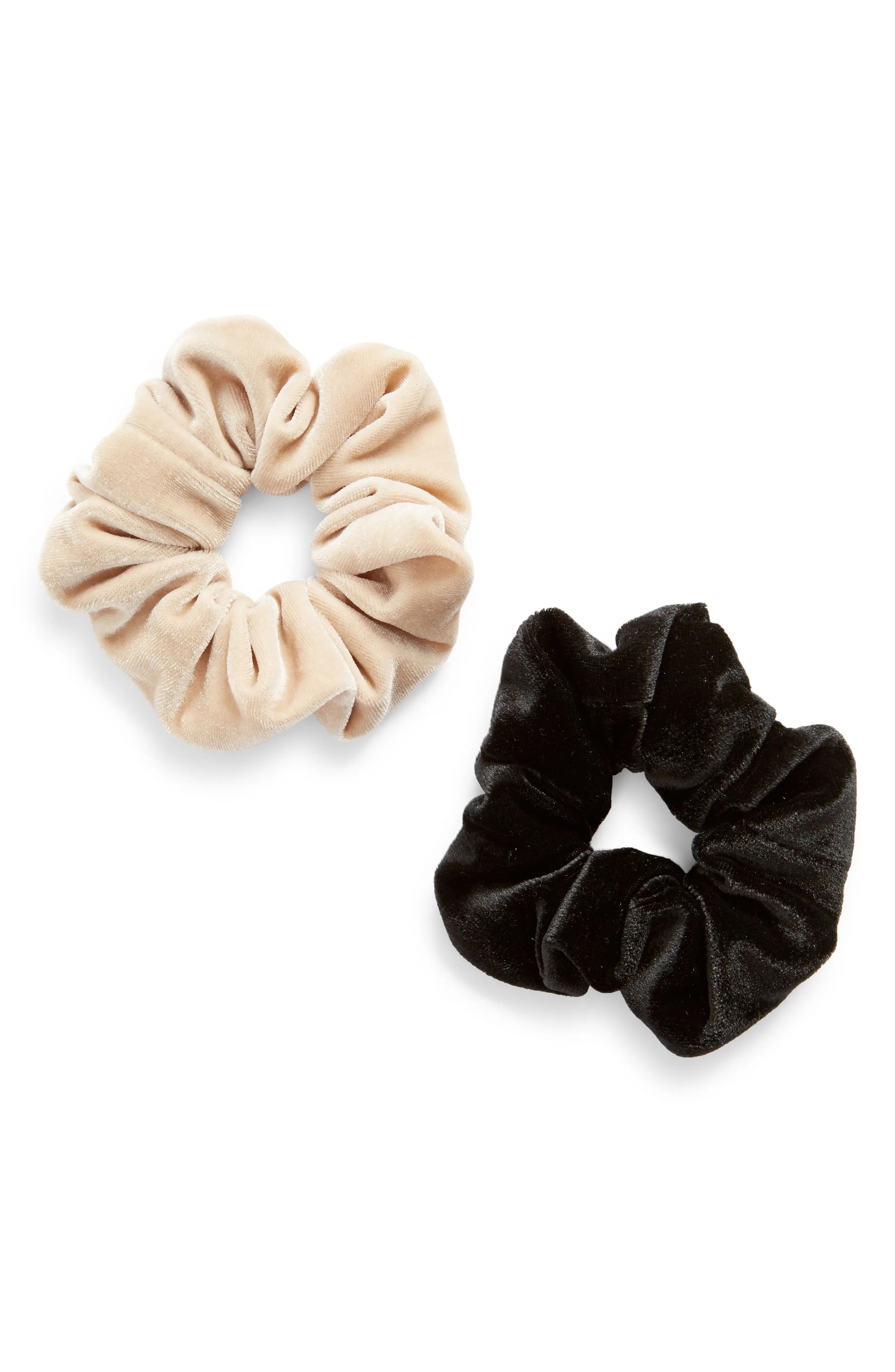 8 Other Reasons 2-Pack Assorted Velvet Scrunchies, Size One Size - Beige | Nordstrom