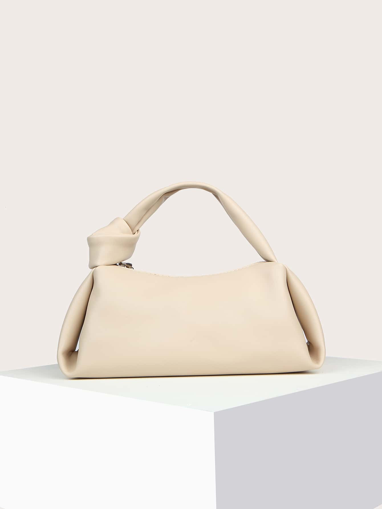 1pc Soft Faux Leather & Denim Cloud Design Fold-over Tote Bag | SHEIN