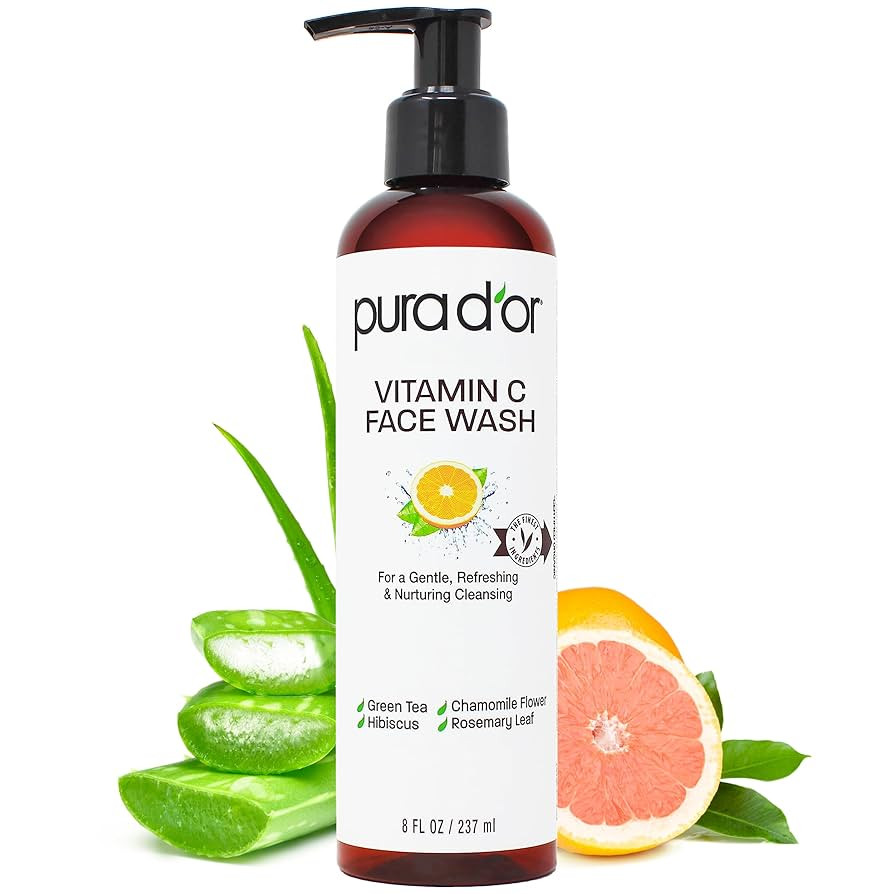 PURA D'OR 8 Oz Vitamin C Face Wash - Antioxidant Rich Facial Cleanser For Radiant Glow & Even Ski... | Amazon (US)