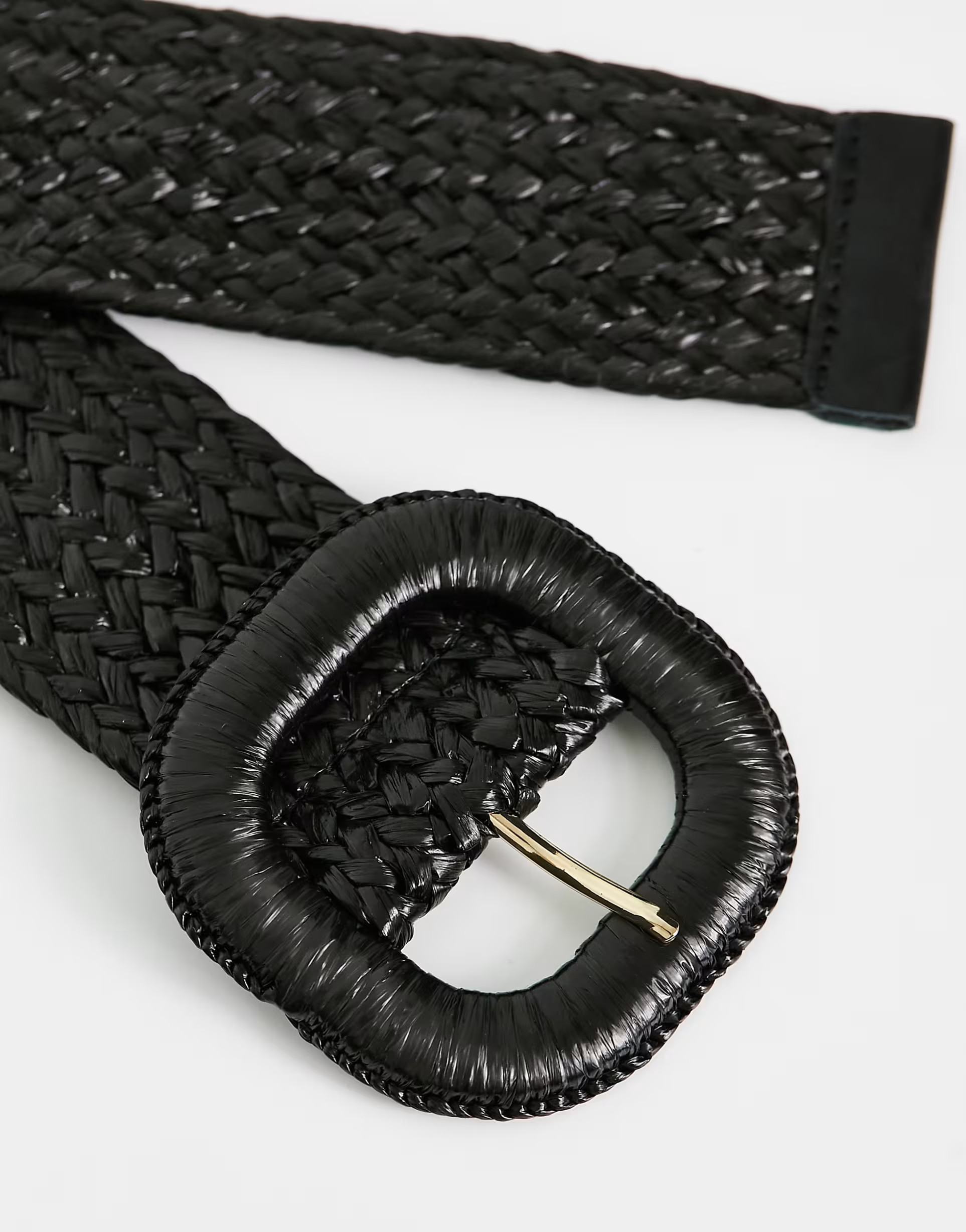 PIECES - Riem van stro met gesp in zwart | ASOS (Global)