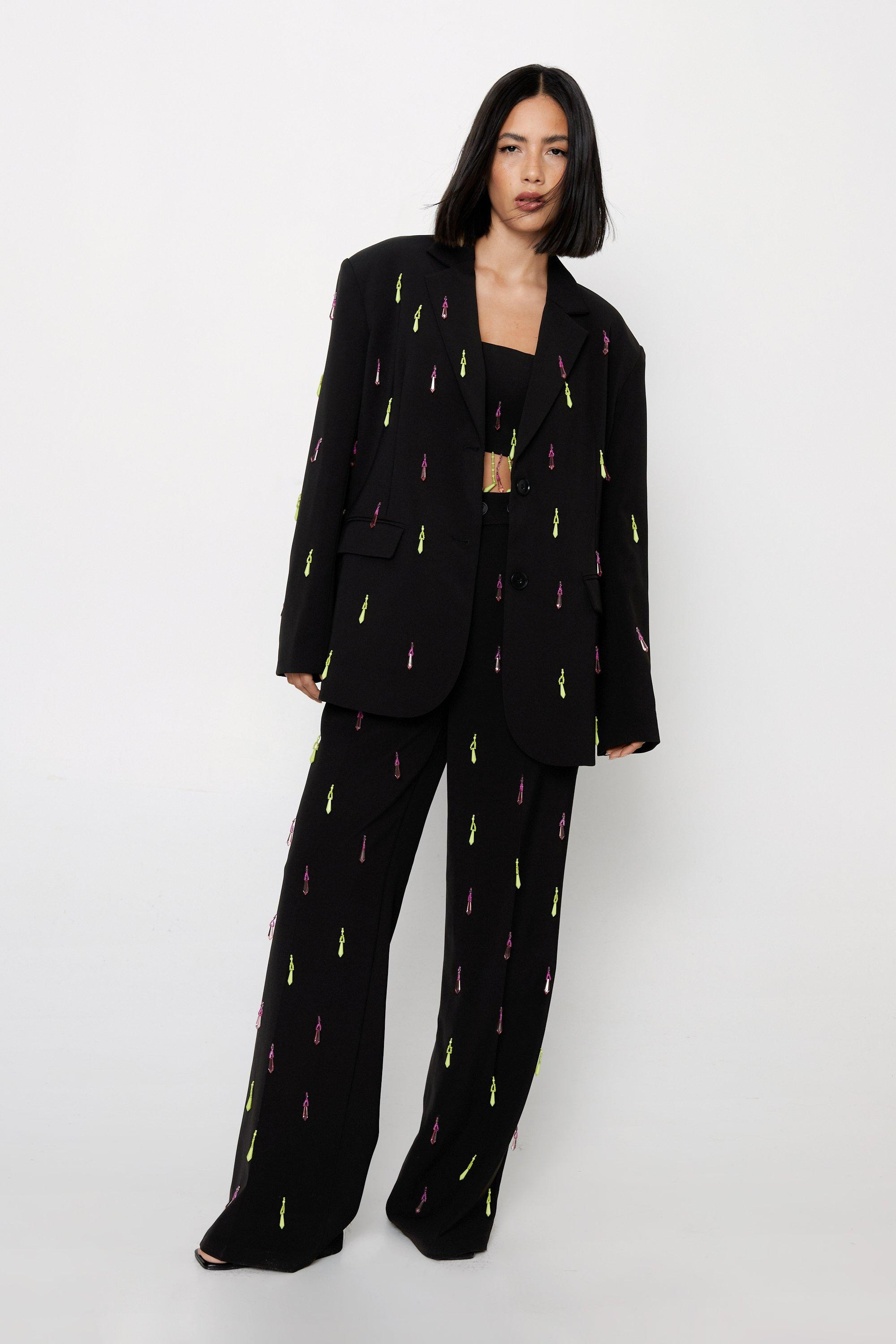 Jackets & Coats | Premium Bead Embellished Blazer | NastyGal | Debenhams UK