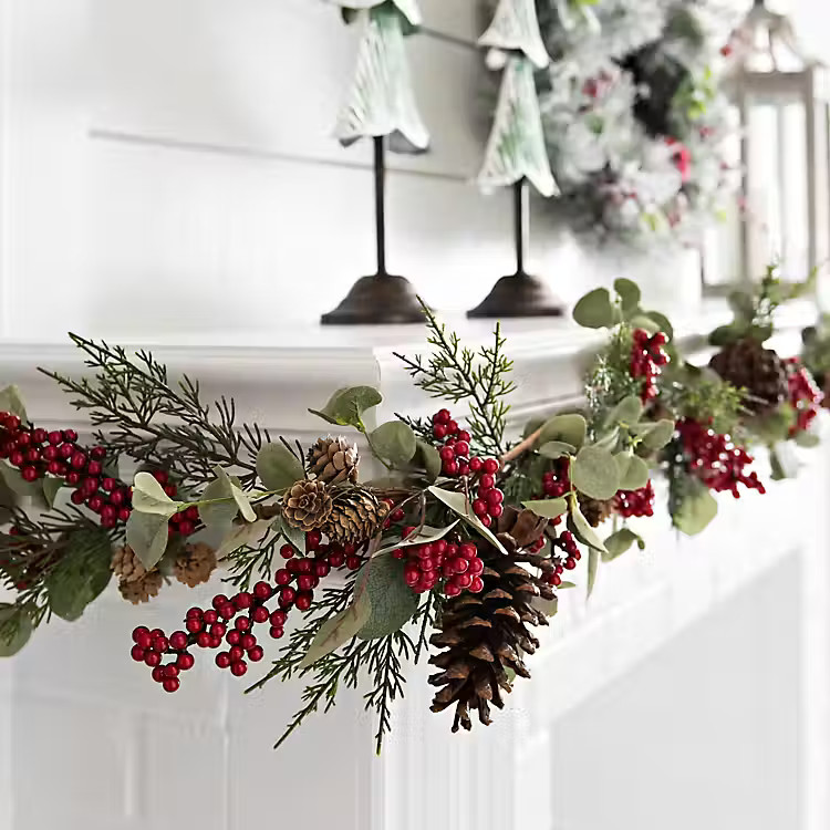 Pine, Eucalyptus, and Red Berry Garland | Kirkland's Home