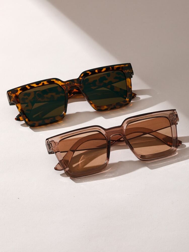 2pairs Tortoiseshell Frame Sunglasses | SHEIN