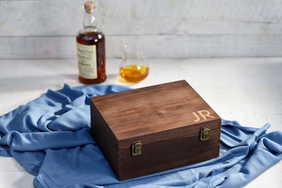 Personalized wooden gift box, Engraved Name Box, Wooden Keepsake box, Groomsman gift box, Rustic ... | Etsy (US)