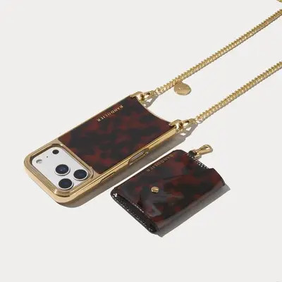 Rio Magnet Crossbody Phone Case - Tortoise/Chrome Gold 14 / iPhone Pro Max | Bandolier