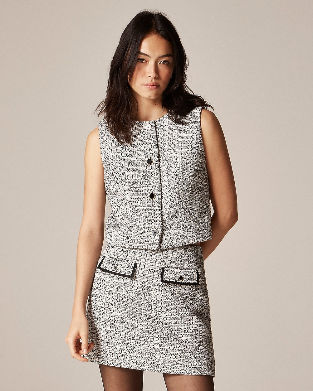 Heathered tweed crewneck vest | J. Crew US
