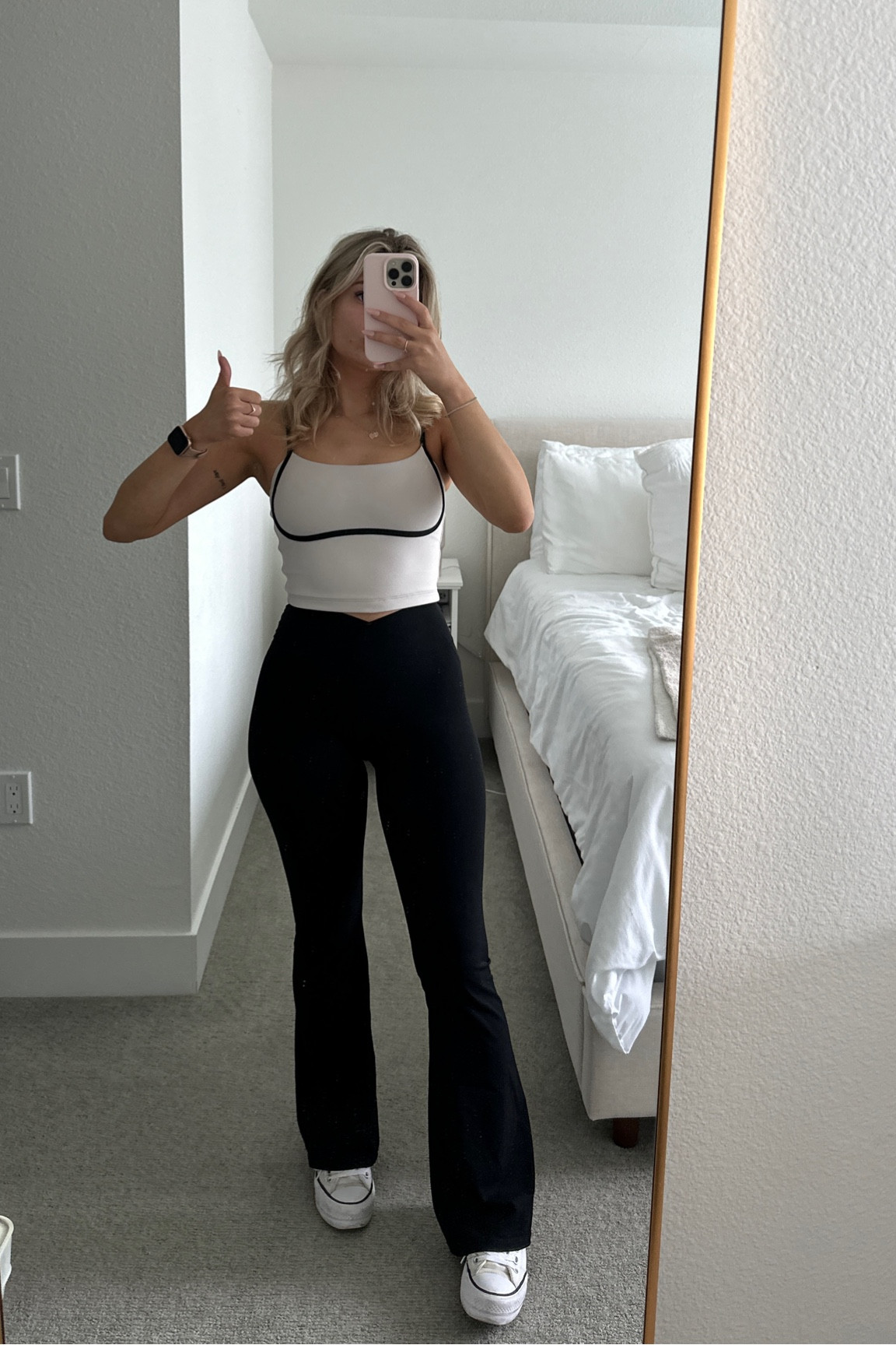 cutie little active top looks like alo!! in love with the bone color & comes in 2 others! sized up to small & xs short in flare leggings

athleisure | cute workout sets | outline workout top | 

#LTKFindsUnder50 #LTKStyleTip #LTKFitness