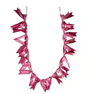 6ft. Pink Satin Bow Garland by Ashland® | Michaels Stores